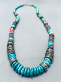 Authentic Thomas Singer Vintage Native American Navajo Turquoise Sterling Silver Necklace-Nativo Arts