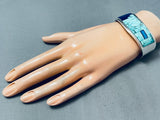 6 Inch Wrist Vintage Native American Navajo Carico Lake Turquoise Sterling Silver Bracelet-Nativo Arts