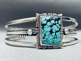 Smith Fam Vintage Native American Navajo Spiderweb Turquoise Sterling Silver Bracelet-Nativo Arts