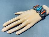 Unforgettable Vintage Native American Navajo Morenci Turquoise Sterling Silver Bracelet Signed-Nativo Arts