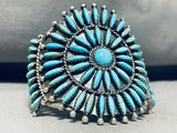 Native American Needles Of Turquoise Vintage Zuni Sterling Silver Cluster Bracelet-Nativo Arts