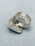 Native American Exceptional Vintage Pilot Mountain Turquoise Sterling Silver Ring-Nativo Arts