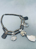 One Of The Best Vintage Native American Navajo Bisbee Turquoise Sterling Silver Necklace-Nativo Arts