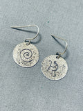 Native American Traditional Vintage Santo Domingo Sterling Silver Kokopelli Earrings-Nativo Arts