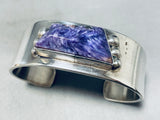Gorgy!! Vintage Native American Navajo Charoite Sterlin Silver Bracelet Cuff-Nativo Arts