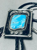 Best Vintage Native American Navajo Pilot Mountain Turquoise Sterling Silver Bolo Tie-Nativo Arts