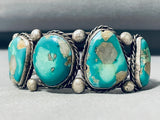 One Of The Best Vintage Native American Navajo Gilbert Turquoise Mine Sterling Silve Rbracelet-Nativo Arts