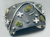 One Of The Most Unique Vintage Native American Navajo Damale Turquoise Sterling Silver Bracelet-Nativo Arts