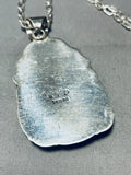 Stunning Signed Native American Navajo White Buffalo Sterling Silver J Piaso Jr Necklace-Nativo Arts