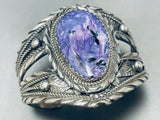 One Of The Best Ever Vintage Native American Navajo Charoite Sterling Silver Bracelet-Nativo Arts