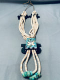 Native American The Best Vintage Santo Domingo Warren Nieto Turquoise Inlay Necklace