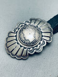 Hand Wrought Vintage Native American Navajo Coin Sterling Silver Concho Belt Old-Nativo Arts