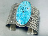 Vivid Gasp! Vintage Navajo Turquoise Sterling Silver Bracelet Cuff-Nativo Arts