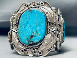 242 Grams Vintage Native American Navajo Turquoise Sterling Silver Bracelet-Nativo Arts