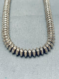 Sturdy Hand Tooled Vintage Native American Navajo Signed Sterling Silver Necklace-Nativo Arts