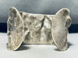 The Coolest Vintage Native American Zuni All Silver Sterling Silver Hand Wrought Bracelet-Nativo Arts