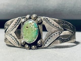 Early 1900's Vintage Native American Navajo Cerrillos Turquoise Sterling Silver Bracelet-Nativo Arts