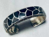 One Of The Best Vintage Native American Navajo Black Onyx Sterling Silver Bracelet-Nativo Arts