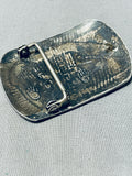 First Rate Vintage Native American Hopi Signed Massive Sterling Silver Buckle-Nativo Arts