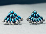 One Of The Best Ever Vintage Native American Zuni Turquoise Sterling Silver Earrings-Nativo Arts