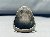 Big Heavy Mens Vintage Native American Navajo Turquoise Sterling Silver Ring Old-Nativo Arts