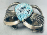 Awesome Vintage Native American Navajo Blue Diamond Turquoise Sterling Silver Bracelet-Nativo Arts
