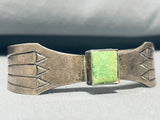 Fred Peters Vintage Native American Navajo Green Turquoise Sterling Silver Bracelet-Nativo Arts