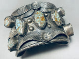 147 Grams Powerful Vintage Native American Navajo Turquoise Sterling Silver Bracelet-Nativo Arts