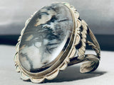 Mystic Night Vintage Native American Navajo Sterling Silver Agate Bracelet Cuff-Nativo Arts