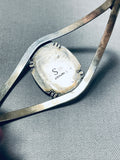 Marvelous Vintage Native American Navajo Orange Spiny Oyster Sterling Silver Bracelet-Nativo Arts