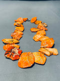 One Of Most Beautiful Ever Vintage Native American Navajo Spiny Oyster Sterling Silver Necklace-Nativo Arts