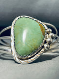 Bold Vintage Navajo Bracelet with Large Royston Turquoise in Sterling Silver-Nativo Arts