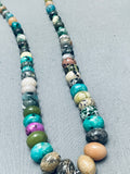 Spectacular Vintage Santo Domingo Turquoise Inlay Sterling Silver Necklace Old-Nativo Arts