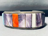 Most Beautiful Purple Vintage Native American Navajo 6.5 Inch Wrist Sterling Silver Bracelet-Nativo Arts