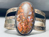 Rare Sand Agate Vintage Native American Navajo Sterling Silver Bracelet-Nativo Arts