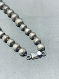 Native American Hand Tooled Vintage Sterling Silver Wrought Necklace Beads-Nativo Arts