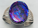 Very Rare Vintage Navajo Purple Abalone Shell Sterling Silver Bracelet-Nativo Arts