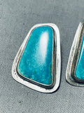 Dazzling Vintage Native American Navajo Royston Turquoise Sterling Silver Earrings-Nativo Arts