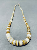 Native American Traditional Vintage Santo Domingo Shell Sterling Silver Necklace-Nativo Arts