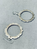 Amazing Vintage Native American Navajo Sterling Silver Beads Hoop Earrings-Nativo Arts