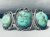 Superior Vintage Native American Navajo Royston Turquoise Sterling Silver Bracelet Old-Nativo Arts
