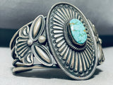 Heavy 71 Grams Vintage Native American Navajo Shield Turquoise Sterling Silver Bracelet-Nativo Arts