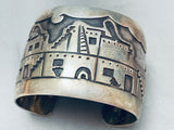Huge Vintage Native American Hopi Sterling Silver Pueblo Bracelet Cuff Old-Nativo Arts
