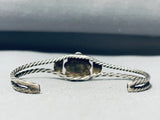 Detailed Vintage Native American Navajo Morenci Turquoise Sterling Silver Bracelet-Nativo Arts