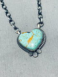 I Heart Turquoise! Vintage Native American Navajo Donny Skeet Sterling Silver Necklace-Nativo Arts