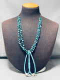Native American Fabulous Vintage Santo Domingo Turquoise Heishi Sterling Silver Necklace-Nativo Arts