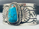 93 Grams Rob Yellowhorse Native American Navajo Turquoise Sterling Silver Bracelet-Nativo Arts