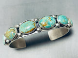 Signed Vintage Native American Navajo Royston Turquoise Sterling Silver Bracelet-Nativo Arts