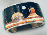 6.5 Inch Wrist Most Unique Native American Navajo Inlay Turquoise Sterling Silver Bracelet-Nativo Arts