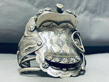 Gasp! Handmade Saddle Native American Navajo Sterling Silver Bracelet Cuff!-Nativo Arts